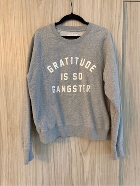 Spiritual Gangster Grey Graphic Sweatshirt - "Gratitude is So Gangster"